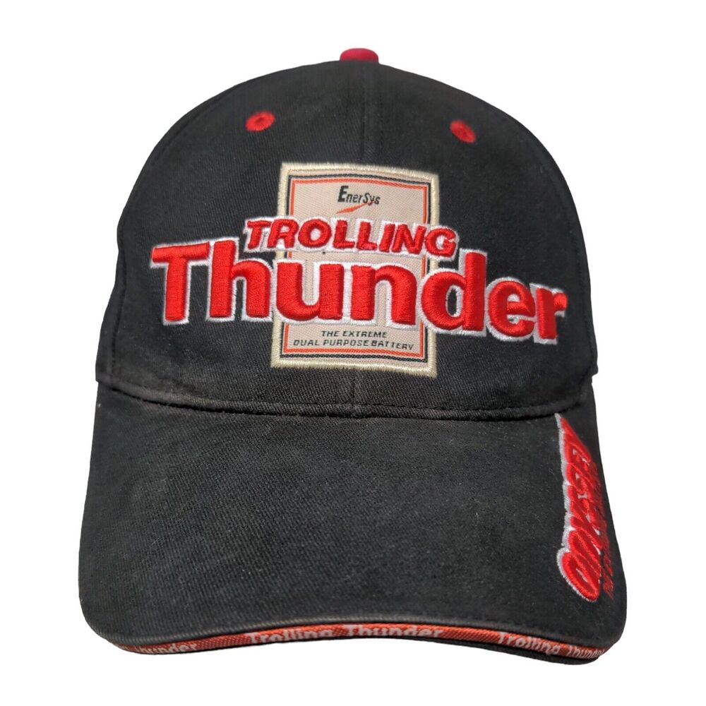 Enersys Trolling Thunder Odyssey Strapback Hat Black Osfa Embroidered 6 Panel
